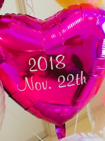 文字入れサービス ハートバルーン 結婚式 お日にち